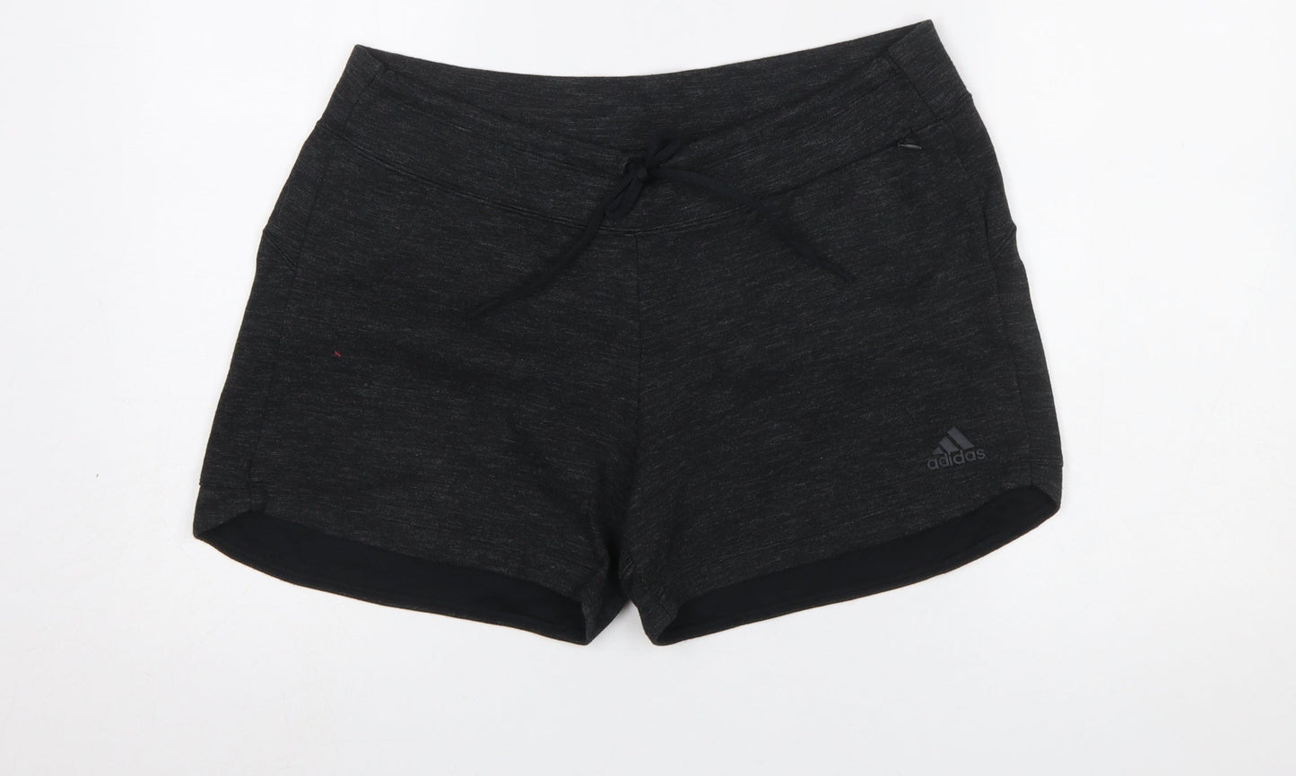 Adidas Women Black XL Athletic Activewear Shorts with Drawstring Waist