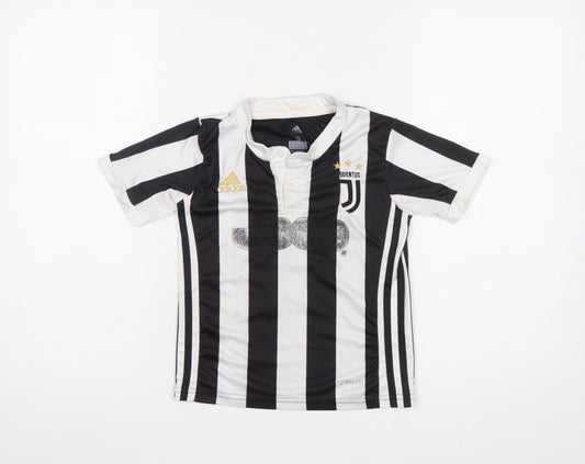 Adidas Boys Black White Juventus Football Jersey Shirt Size 18 Years