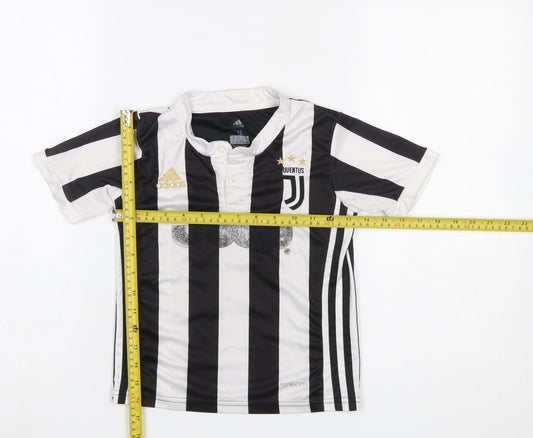 Adidas Boys Black White Juventus Football Jersey Shirt Size 18 Years