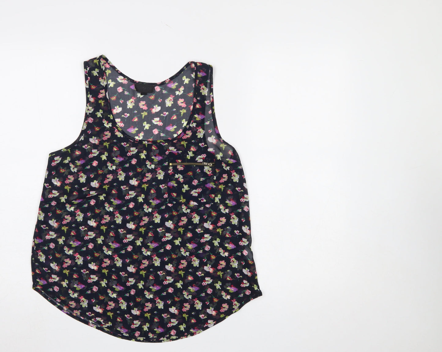 Topshop Women's Multicoloured Floral Chiffon Tank Top Size 12