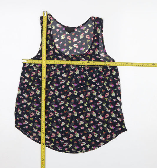 Topshop Women's Multicoloured Floral Chiffon Tank Top Size 12