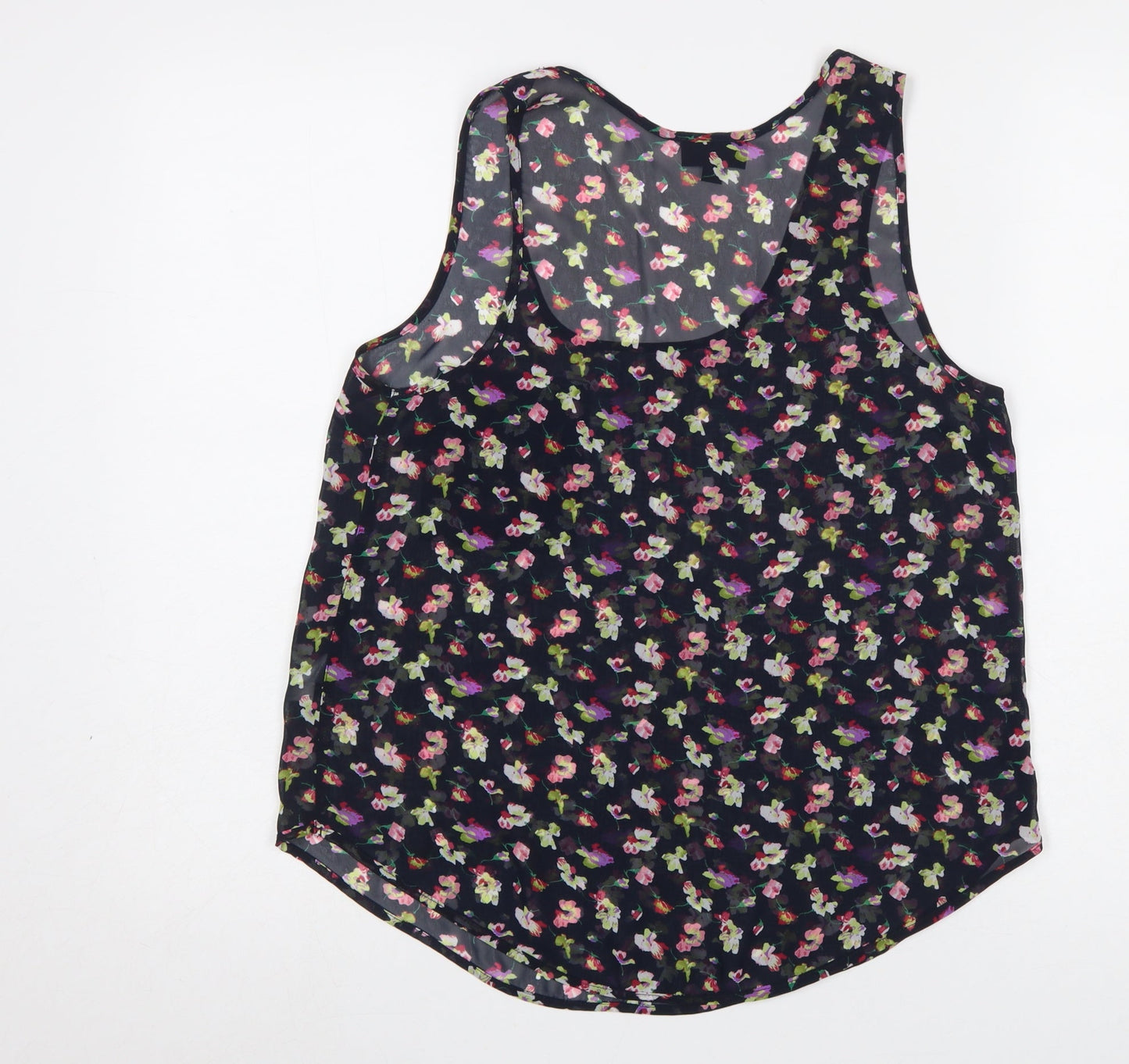 Topshop Women's Multicoloured Floral Chiffon Tank Top Size 12