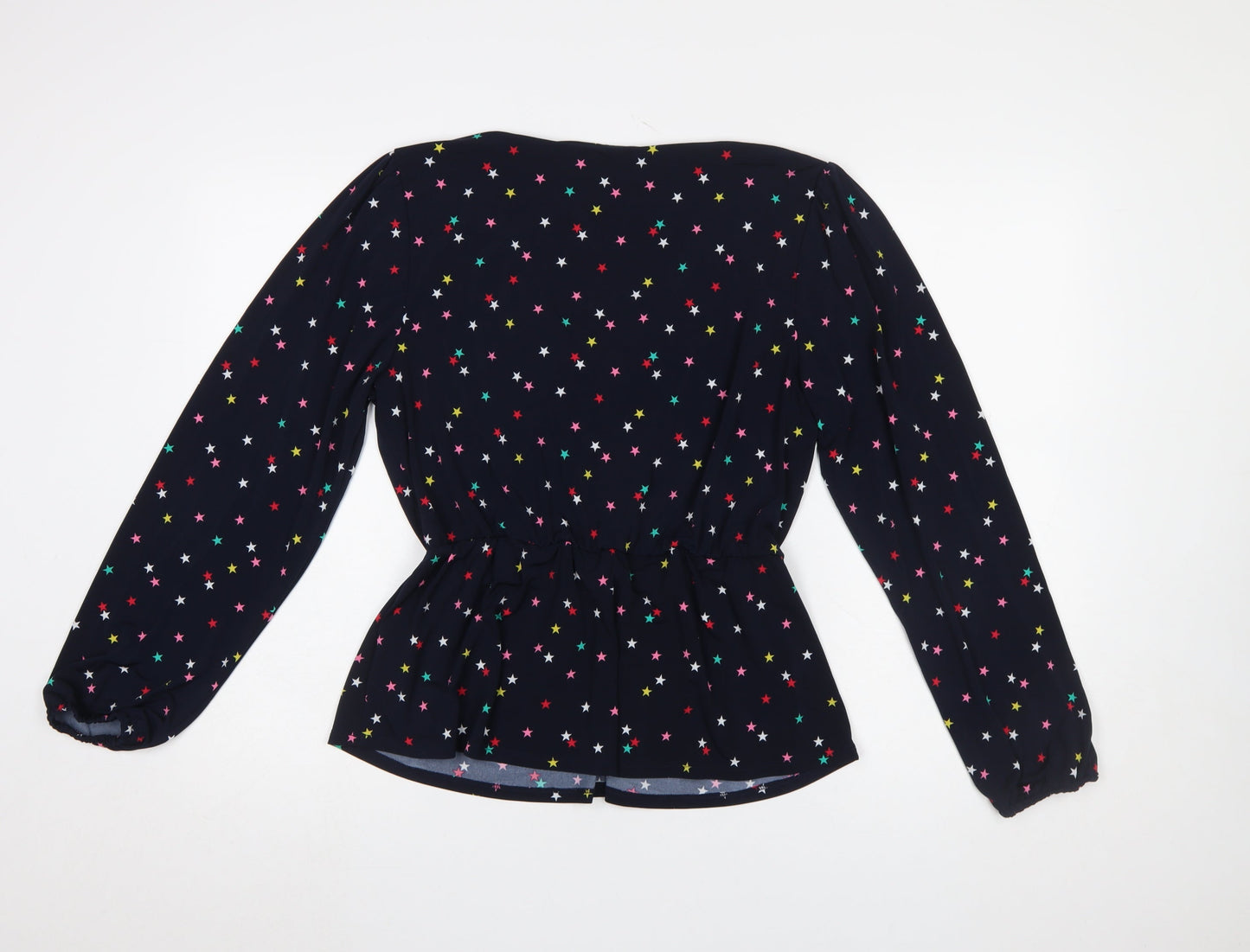 Oasis Women's Multicoloured Star Wrap Blouse Top Size L