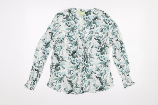 Oasis Womens Floral Long Sleeve Tunic Blouse Size 12 Multicoloured