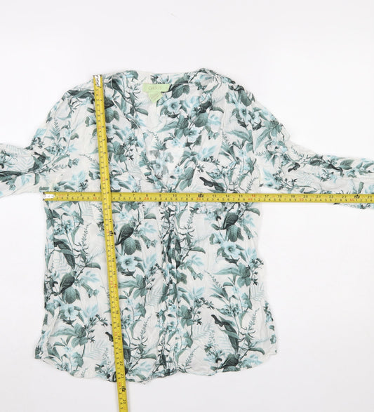 Oasis Womens Floral Long Sleeve Tunic Blouse Size 12 Multicoloured