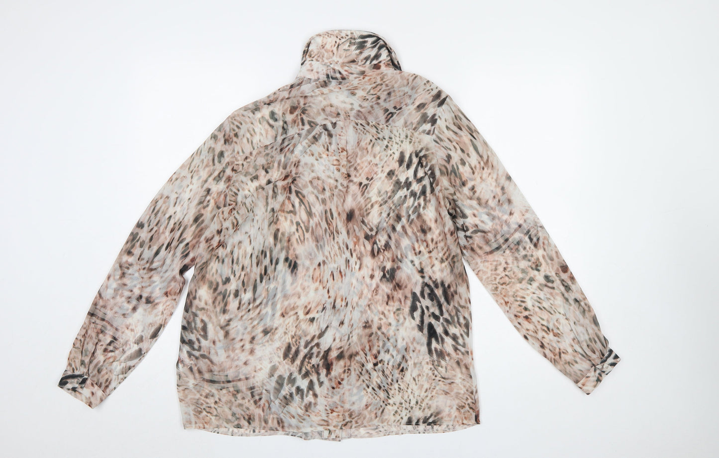 Lipsy Women’s Multicoloured Animal Print Chiffon Blouse UK 8
