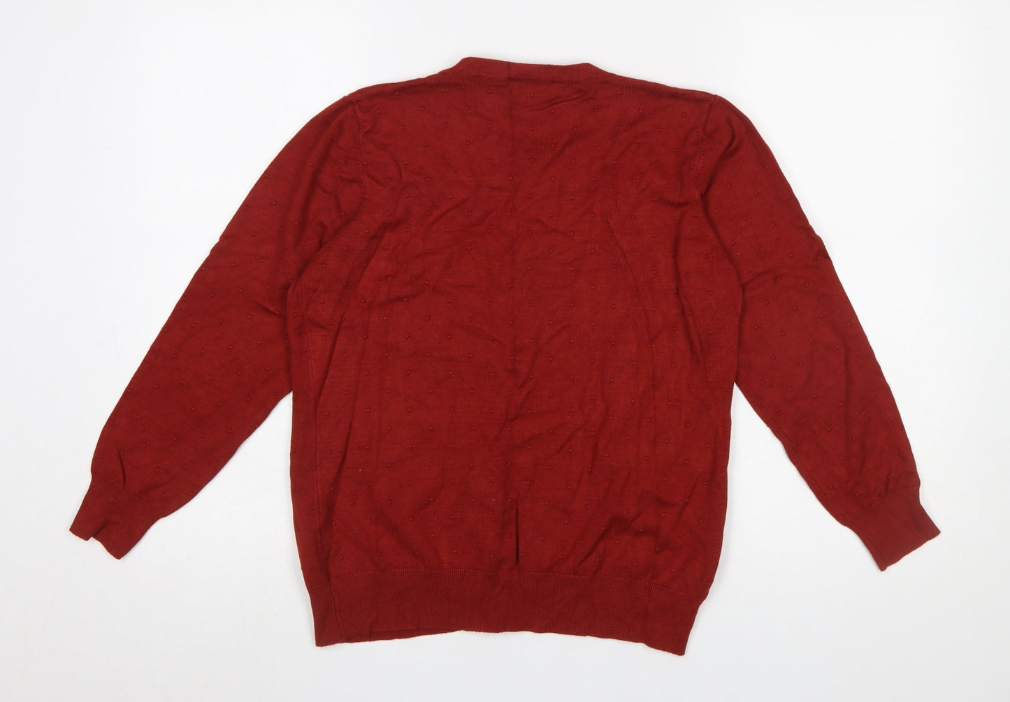 Regatta Women's Red Cardigan UK 12 Long Sleeve Viscose Nylon Knit Classic Style