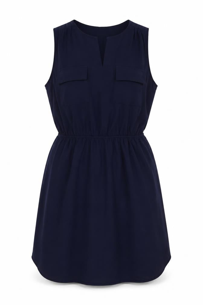 Monteau Women’s Blue Sleeveless Shirt Dress Size L