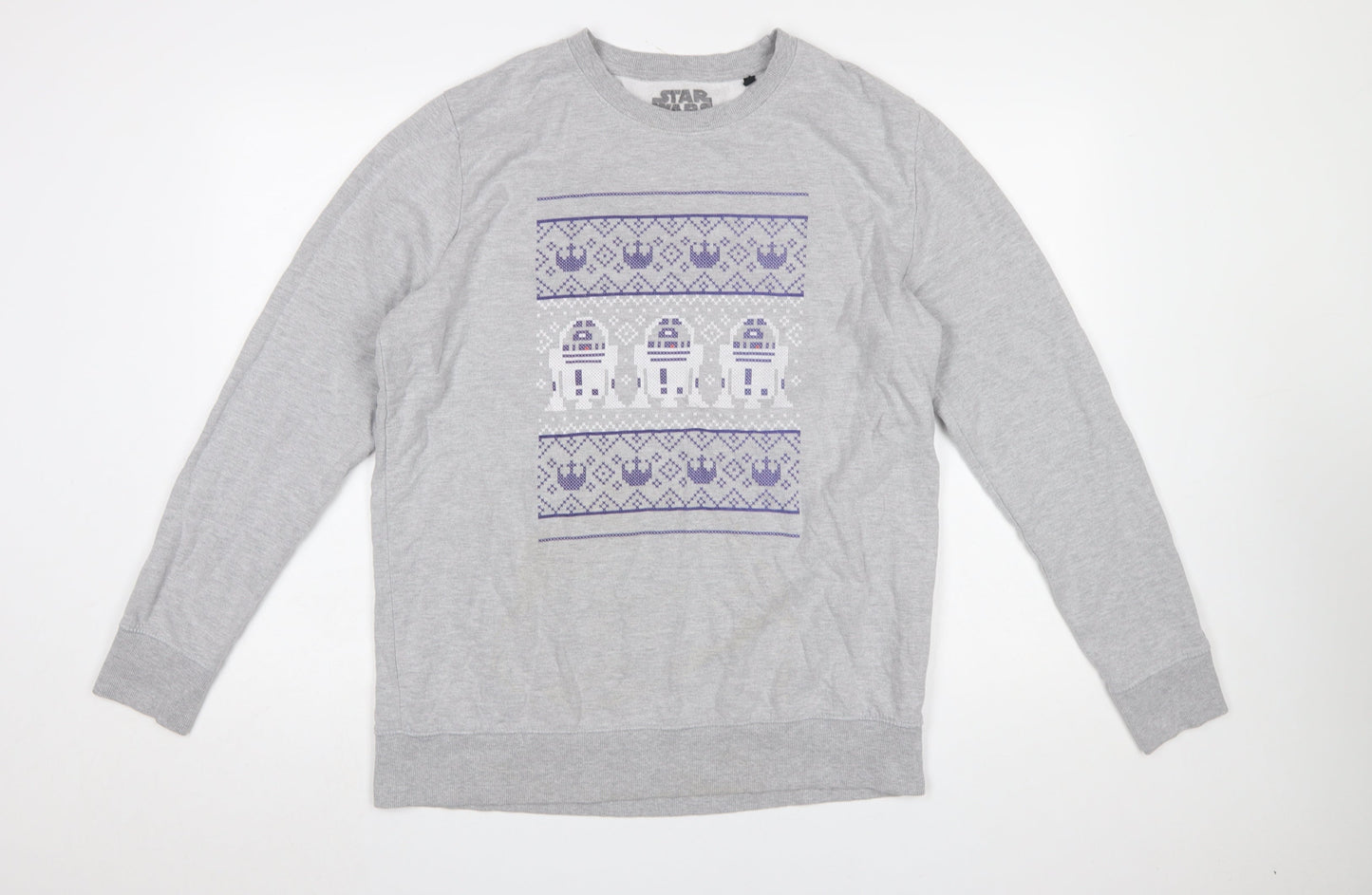 Star Wars Men's Grey R2-D2 XL Pullover Sweatshirt