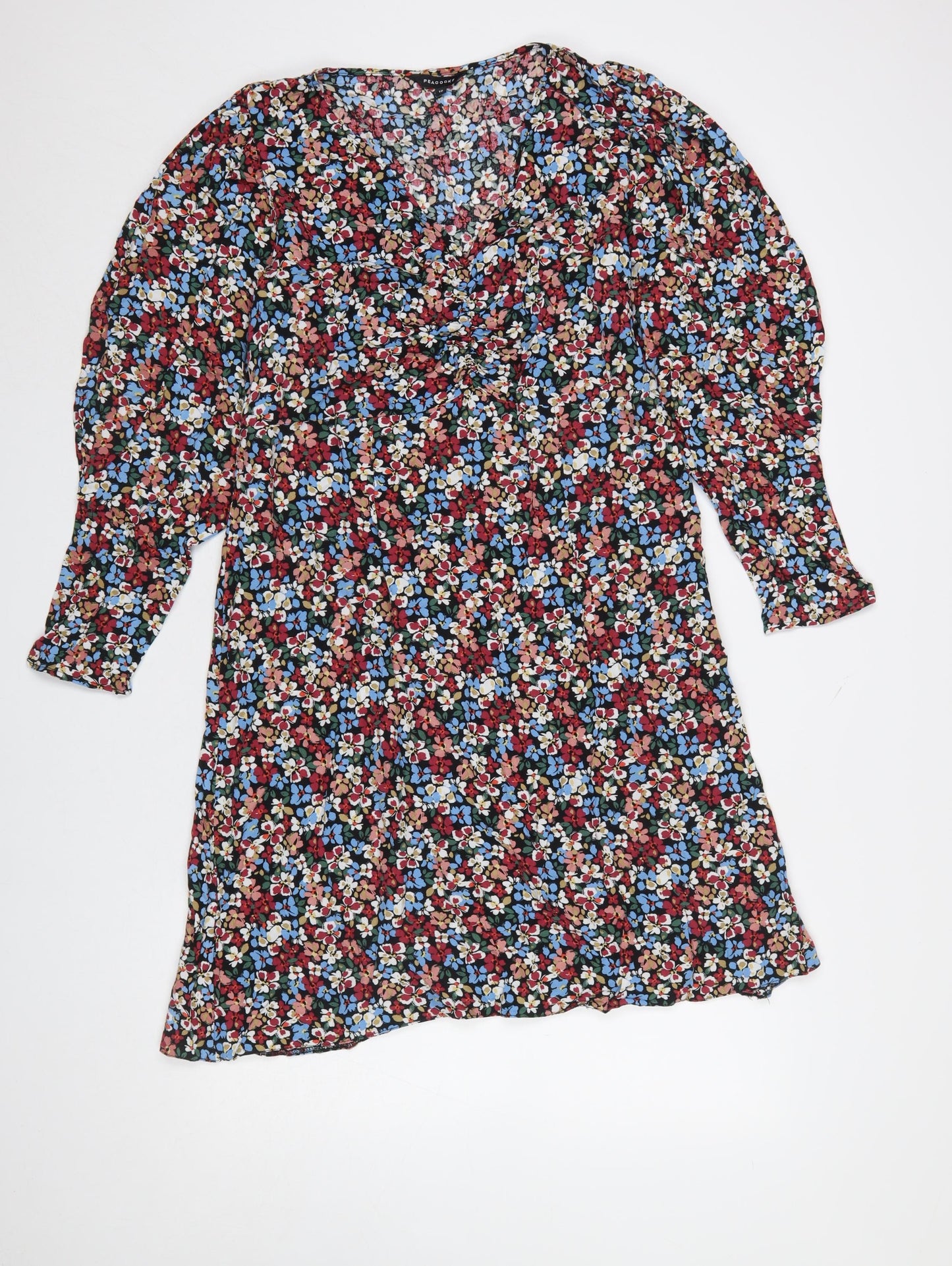 Peacocks Women’s Multicoloured Floral A-Line Dress Size 12