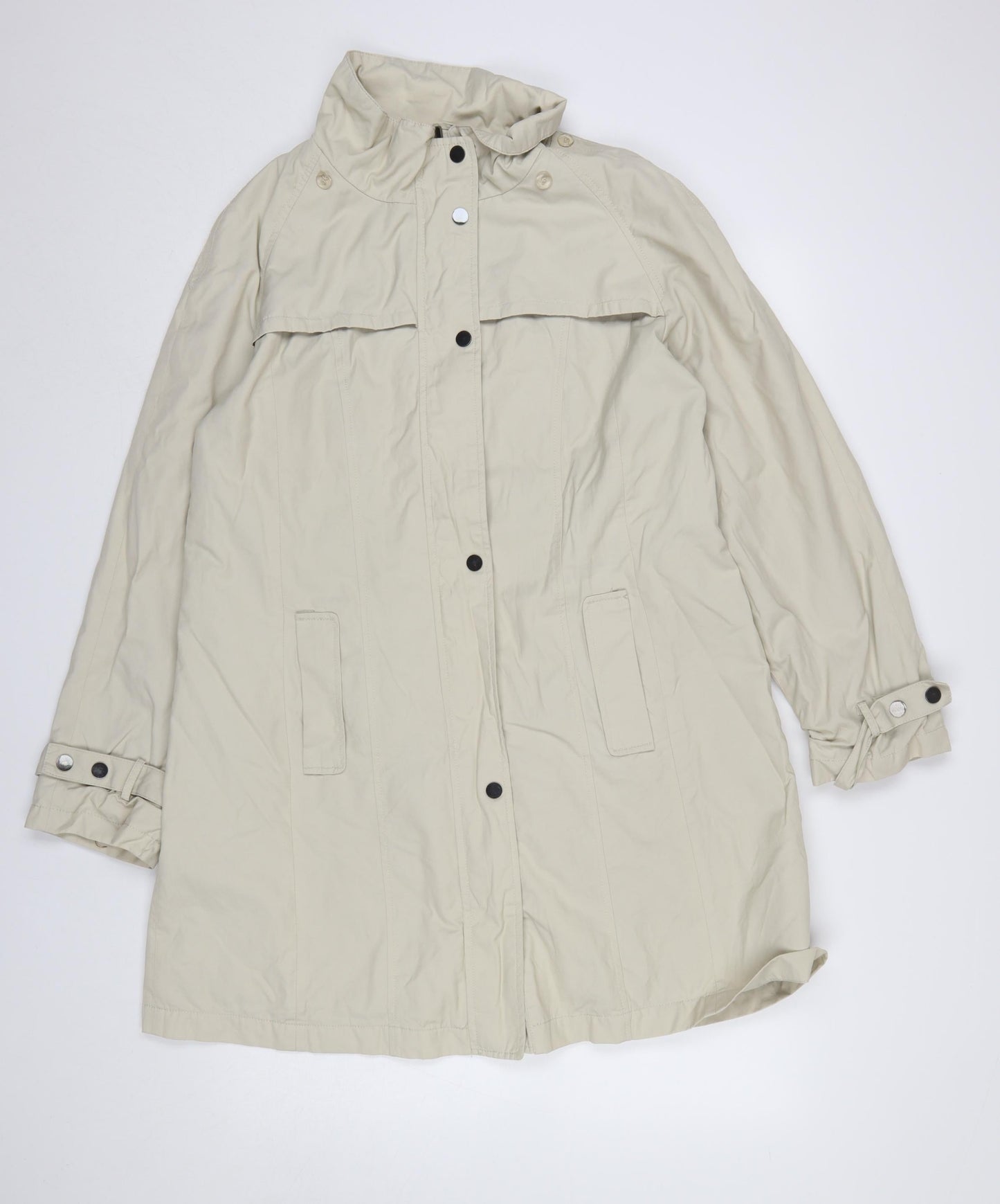 David Barry Women’s Beige Mid-Length Rain Coat Size 16