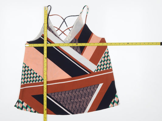 River Island Women's Multicoloured Geometric Camisole Top Size 12