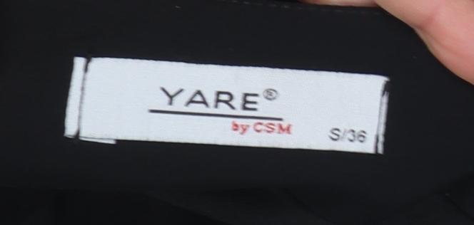 Yare by CSM Women Black S Pleated Mini Skirt with Belt and Tulle Hem