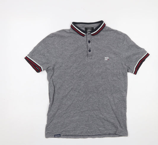 Diesel Sport Men's Grey Small Short Sleeve Polo Shirt