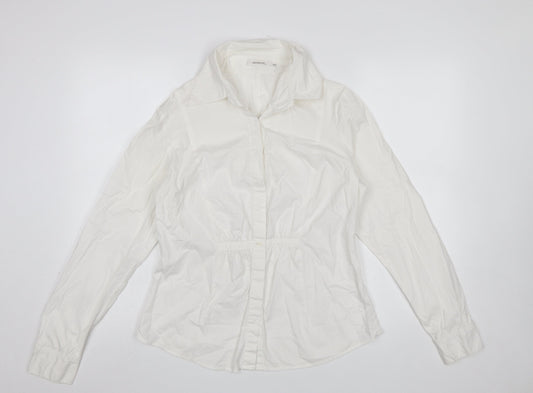 Sandwich Women White Button-Up Blouse Size 12 Cotton Blend