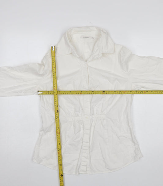 Sandwich Women White Button-Up Blouse Size 12 Cotton Blend