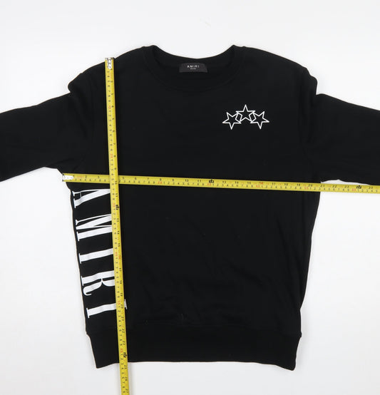 Amiri Men's Black Medium Crew Neck Graphic Print Sweatshirt