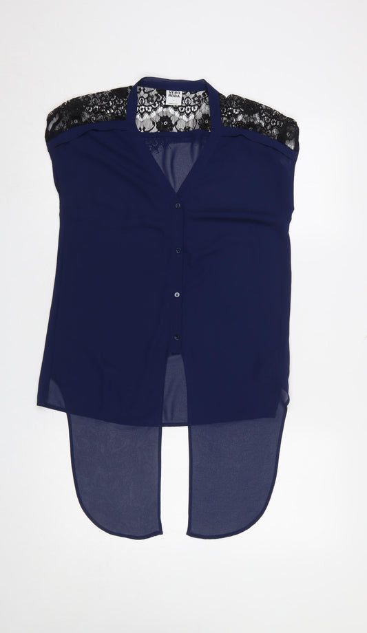 Vero Moda Women's Navy Lace Shoulder Sleeveless Blouse Size S