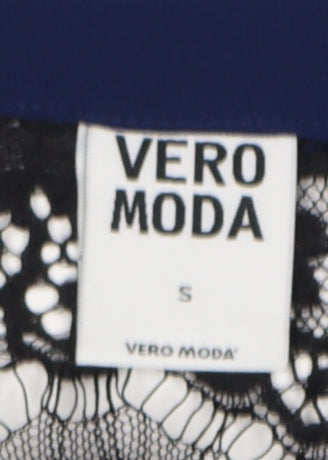 Vero Moda Women's Navy Lace Shoulder Sleeveless Blouse Size S