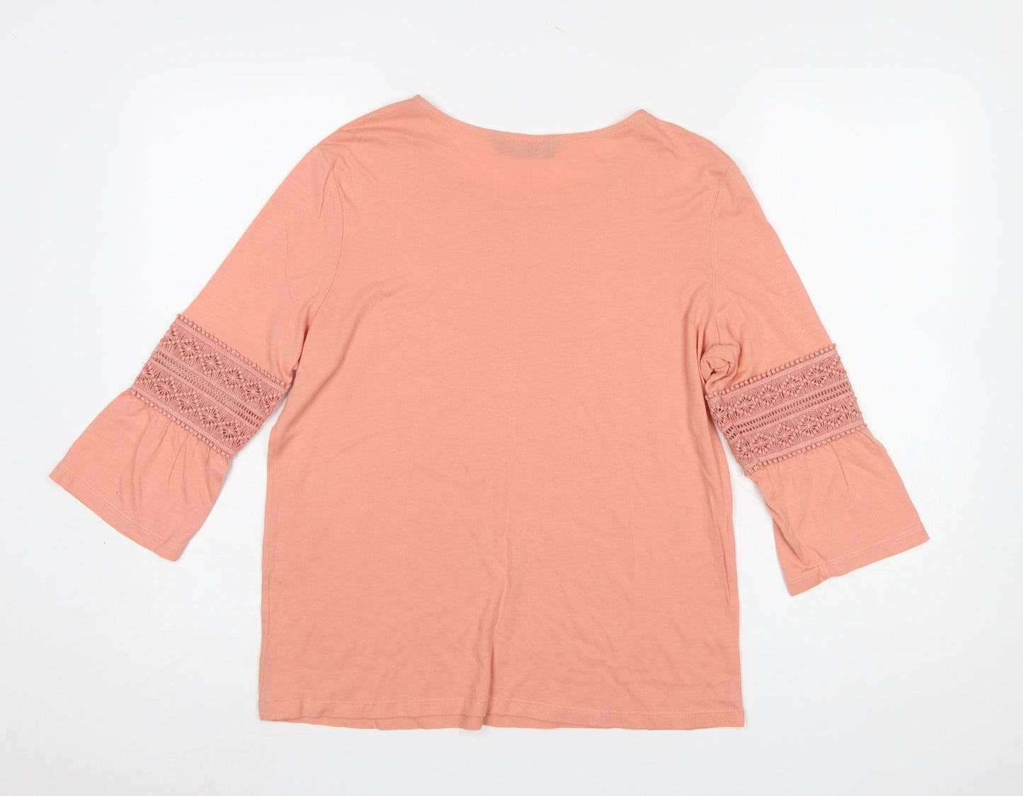 Dunnes Women’s Pink Crochet Bell Sleeve Tunic T-Shirt Size 10