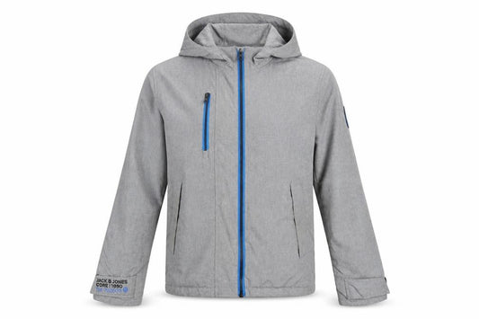 Jack & Jones Men's Grey Hooded Windbreaker Jacket Size M