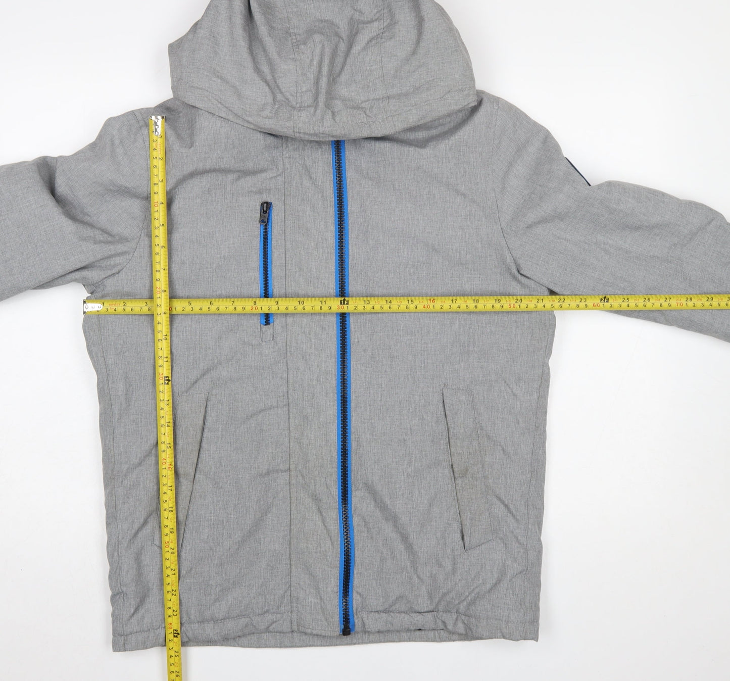 Jack & Jones Men's Grey Hooded Windbreaker Jacket Size M
