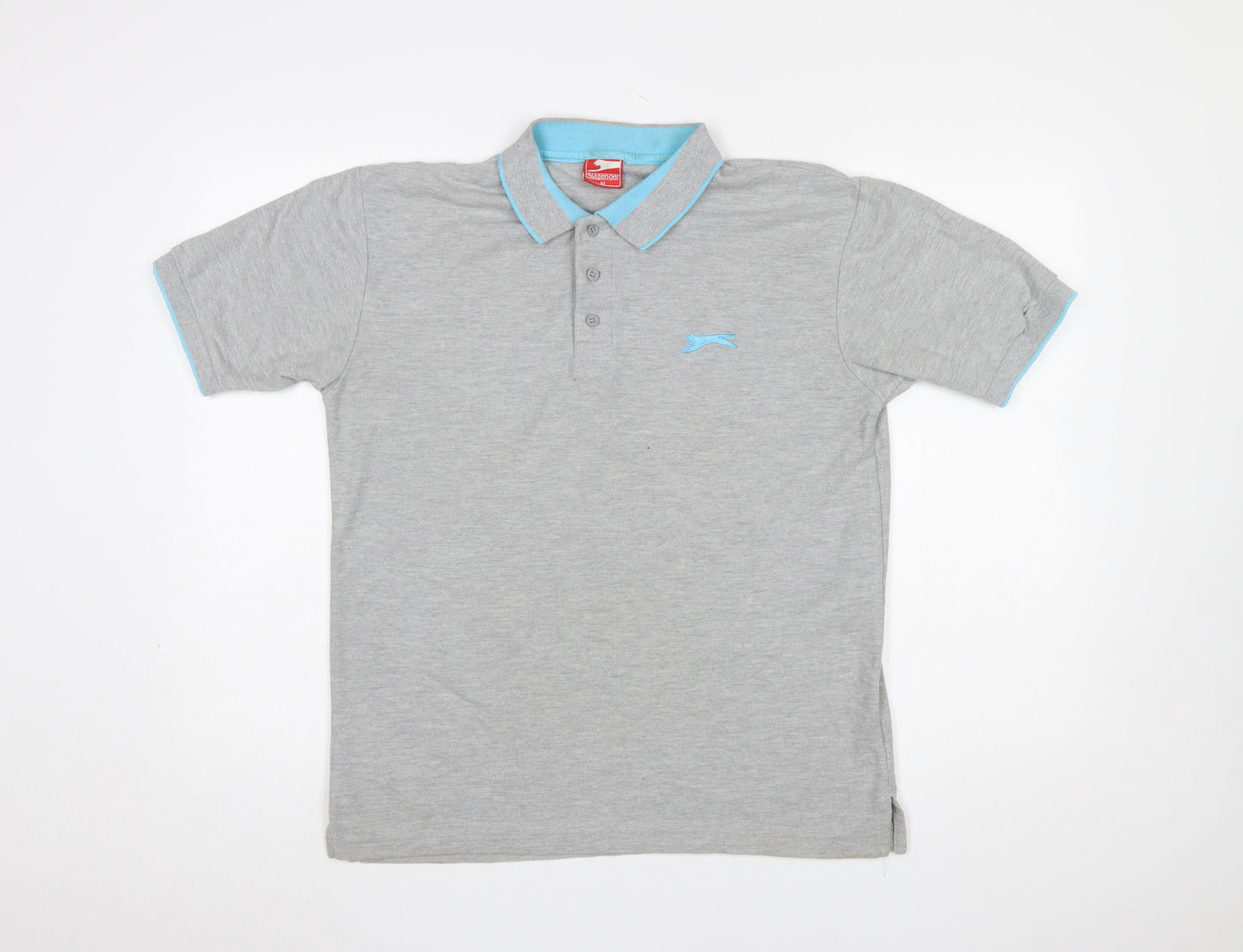 Slazenger Men's Grey Polo Shirt Size M Regular Fit Casual Sportswear