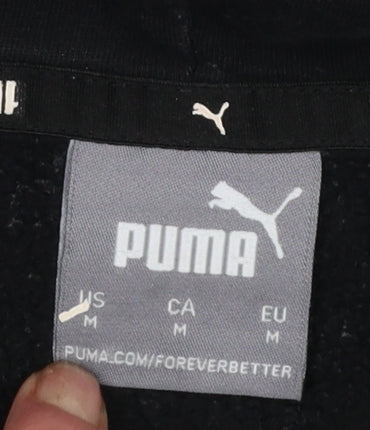 Puma Men's Black Pullover Hoodie Medium Regular Fit Sportswear