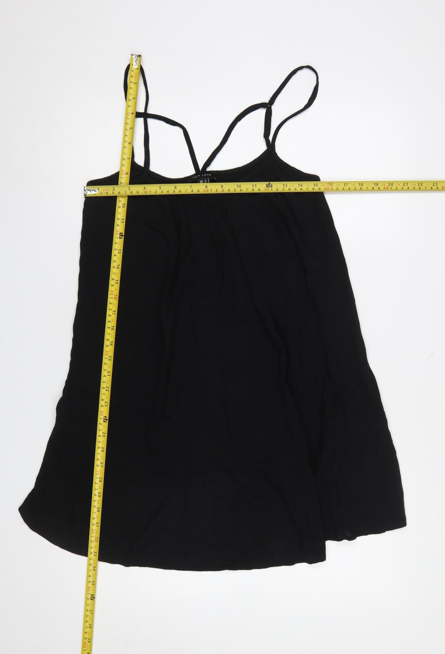 New Look Women’s Black Strappy Sleeveless Short Slip Dress Size S
