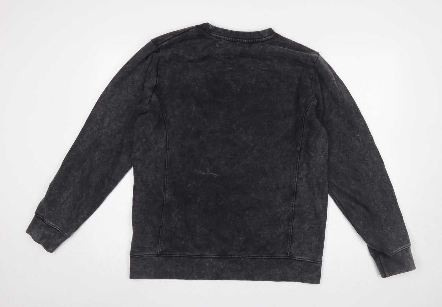 Mennace Men's Black Cotton Crew Neck Sweatshirt Size S Regular Fit