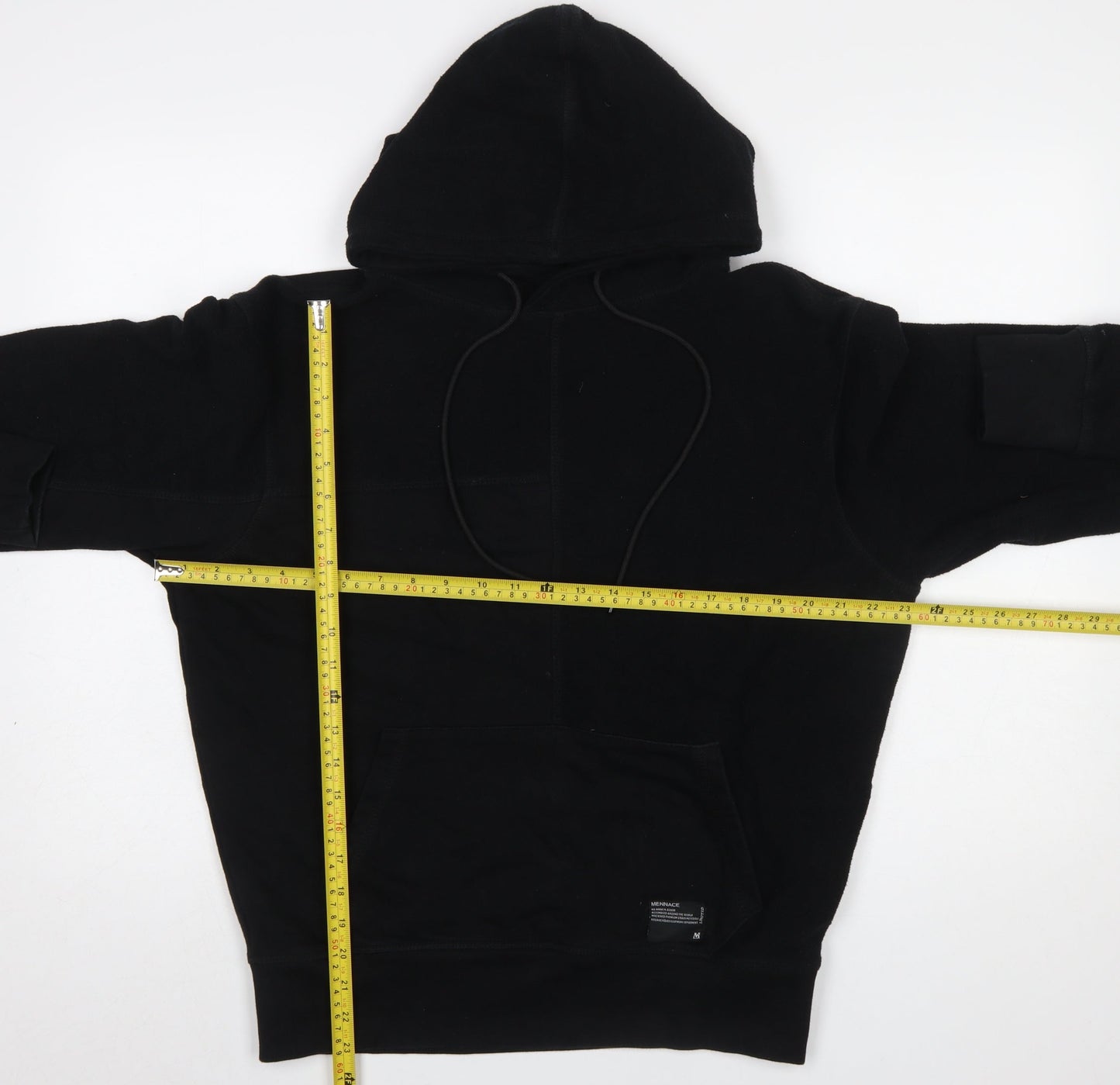 Mennace Men's Black Regular Fit Pullover Hoodie Size M