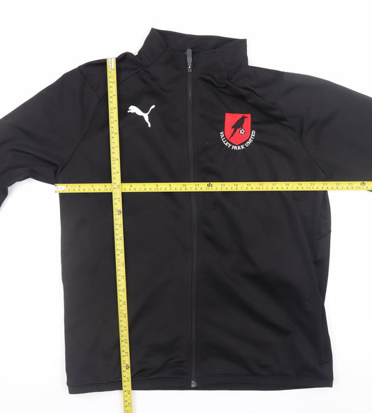 Puma Men’s Black Football Training Track Jacket L Full Zip Polyester