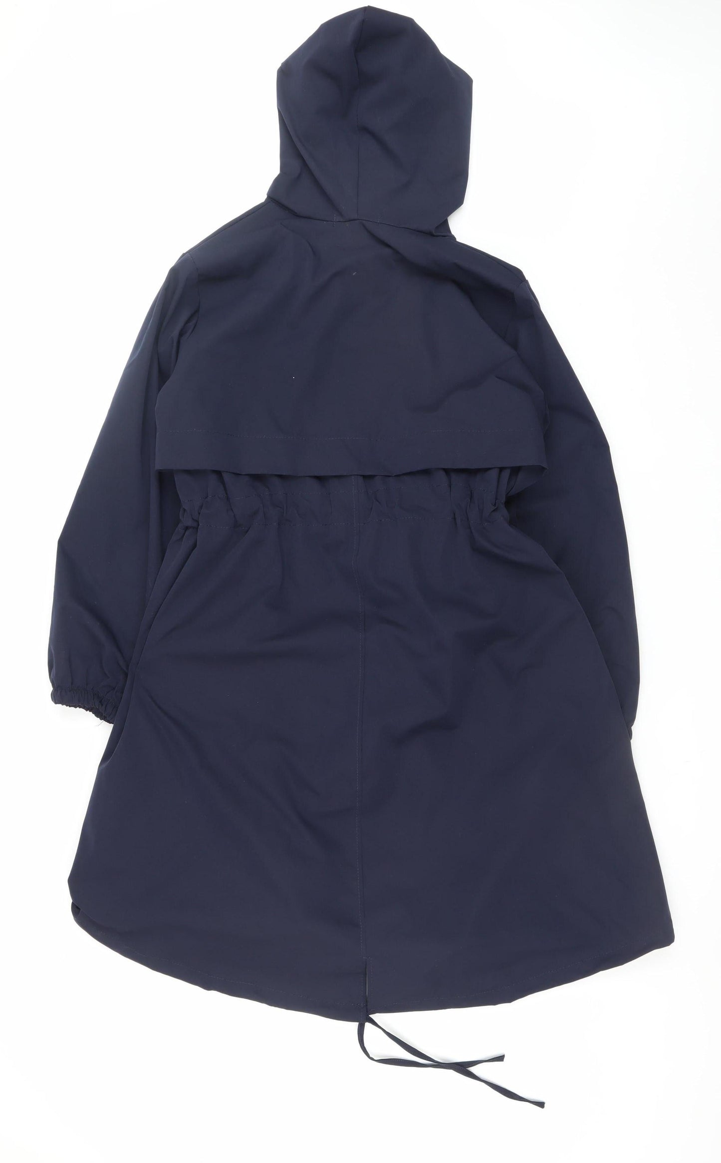 Virgo Boutique Women Blue Hooded Long Parka Coat Size 10