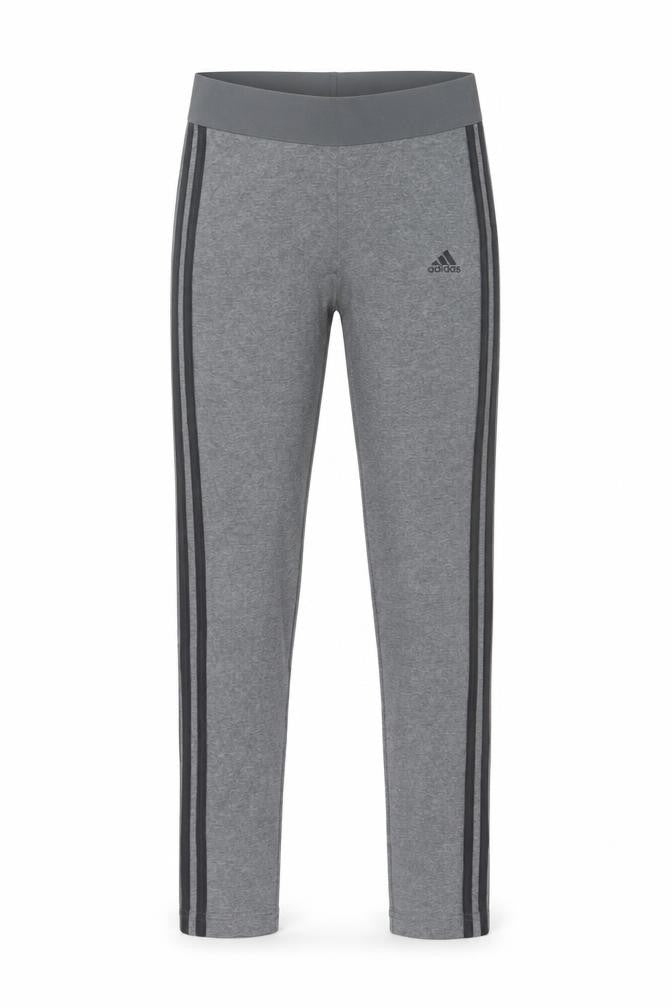Front view of Adidas women’s grey small ankle leggings stretch cotton blend
