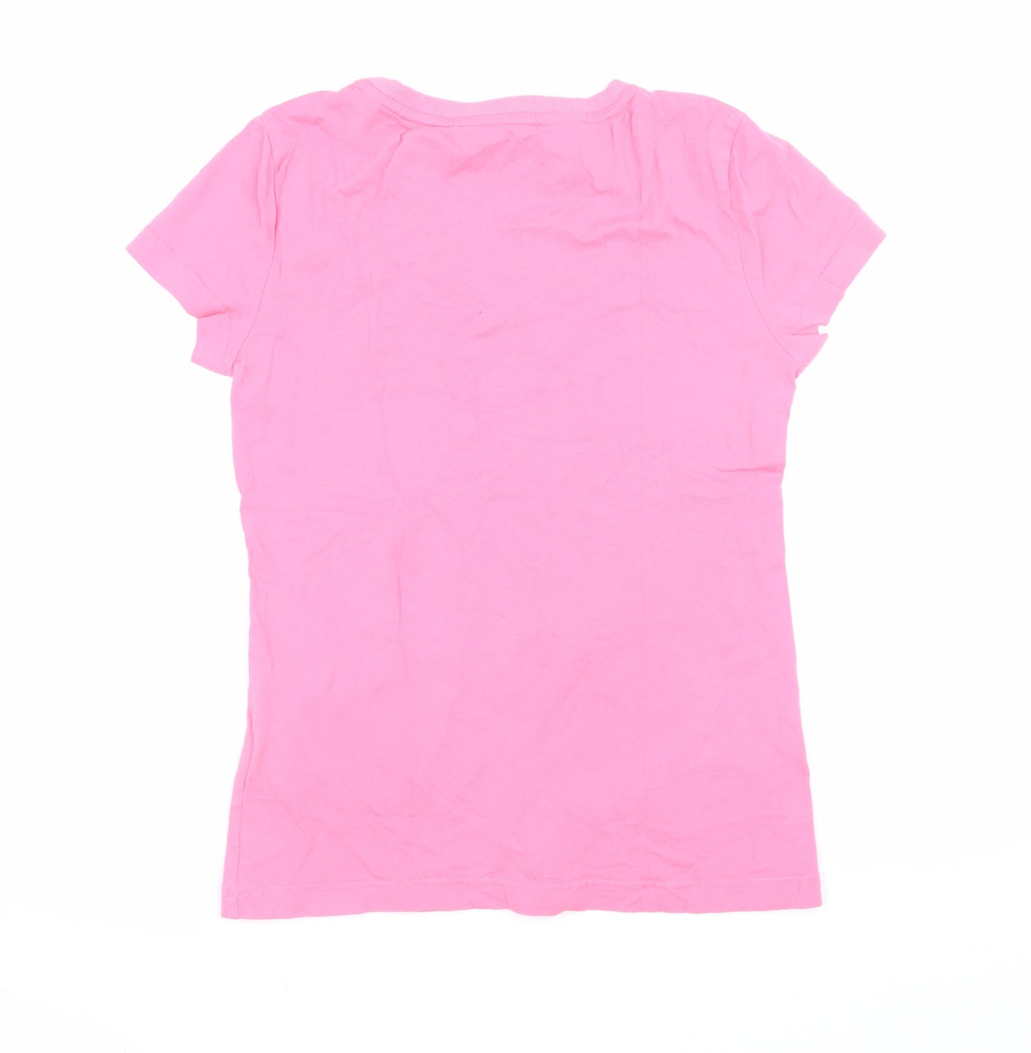 adidas Girls Pink 13-14 Years Basic Logo Short Sleeve Cotton T-Shirt
