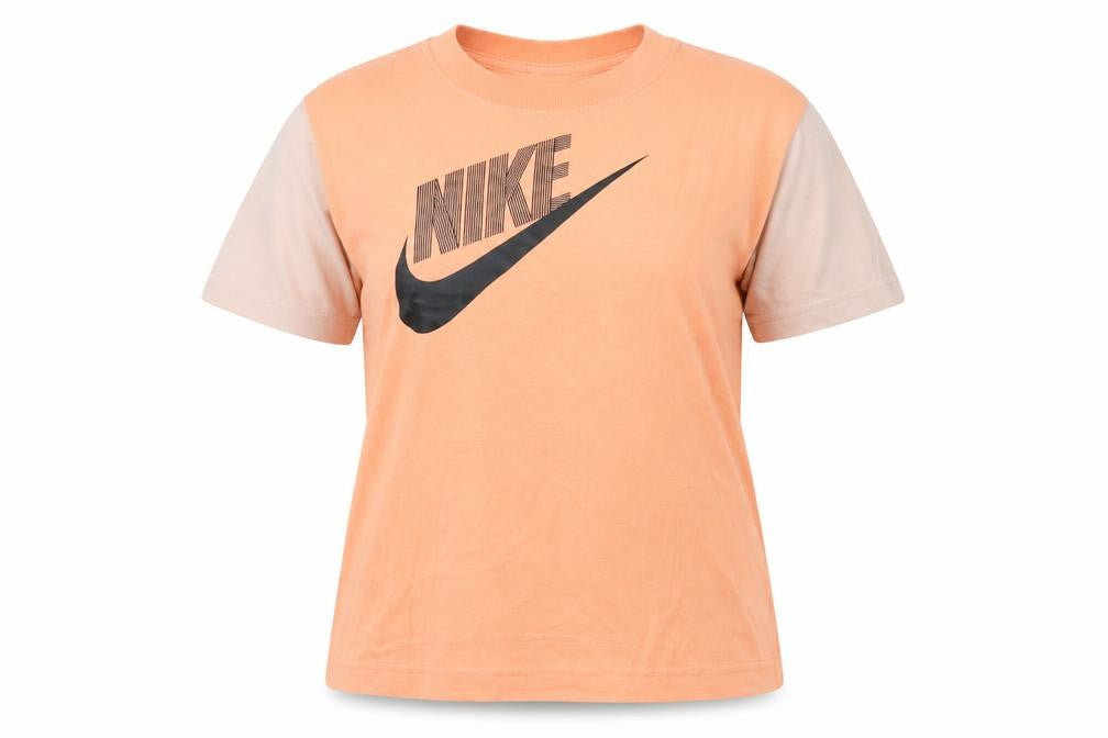 Nike Womens Orange Short Sleeve Cotton T-Shirt L Regular Fit