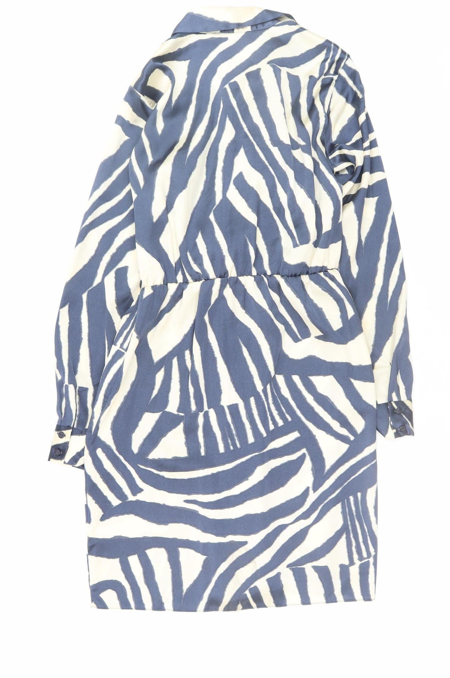 F&F Women’s Blue Animal Print Belted Shirt Dress Size 10