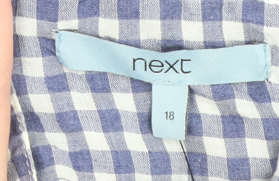Next Women's Blue Gingham Ruffle Camisole Tank Top Size 18