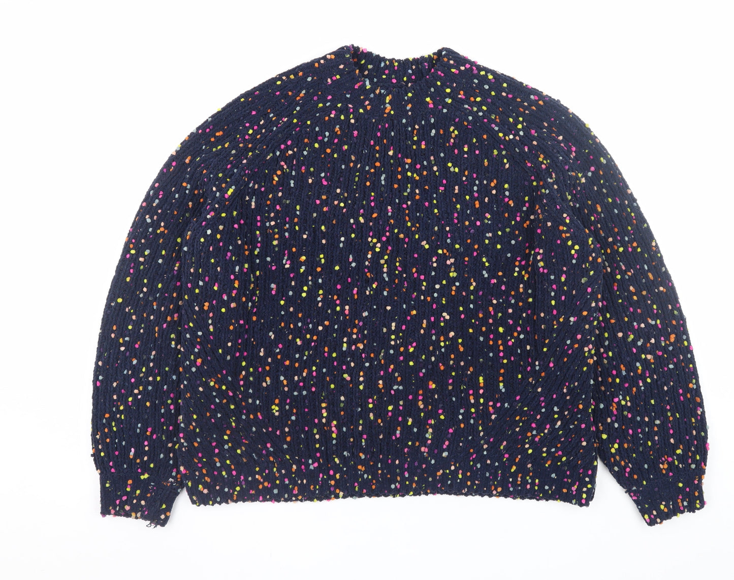 Marks and Spencer Womens Blue Colourful Knit Crew Neck Pullover Jumper M