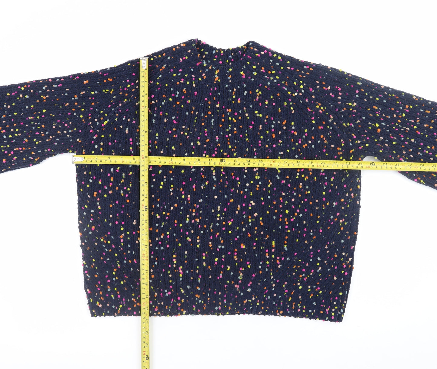 Marks and Spencer Womens Blue Colourful Knit Crew Neck Pullover Jumper M