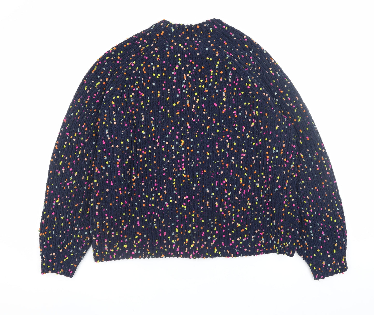 Marks and Spencer Womens Blue Colourful Knit Crew Neck Pullover Jumper M