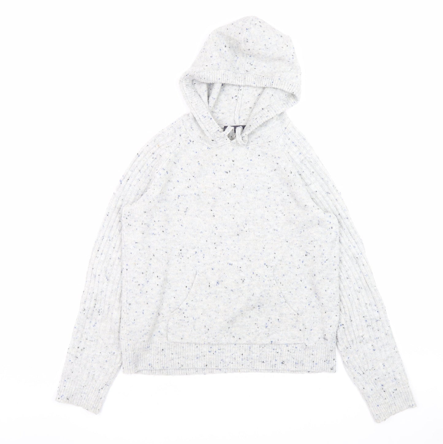Marks and Spencer Women’s Grey Hooded Chunky-Knit Jumper Size S