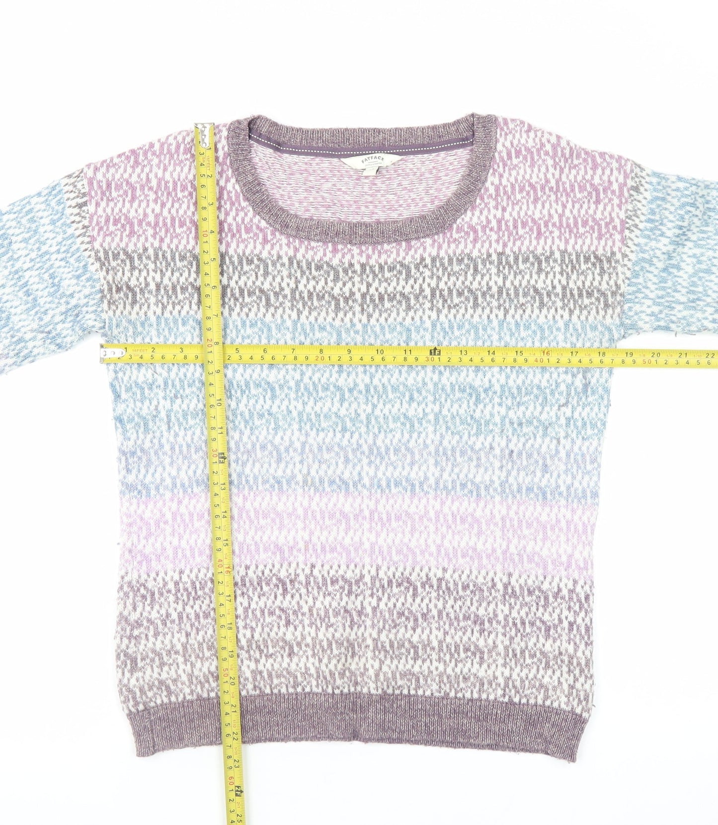 FatFace Womens Multicoloured Knit Crew Neck Jumper Size 10