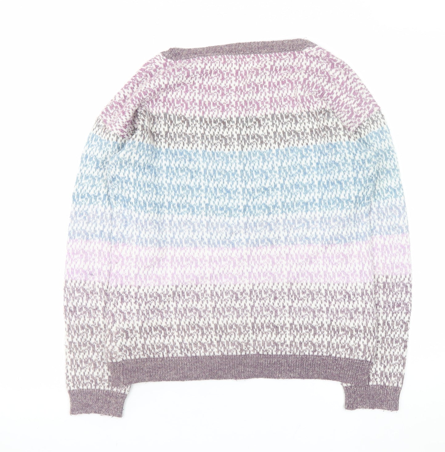FatFace Womens Multicoloured Knit Crew Neck Jumper Size 10