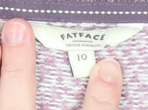 FatFace Womens Multicoloured Knit Crew Neck Jumper Size 10