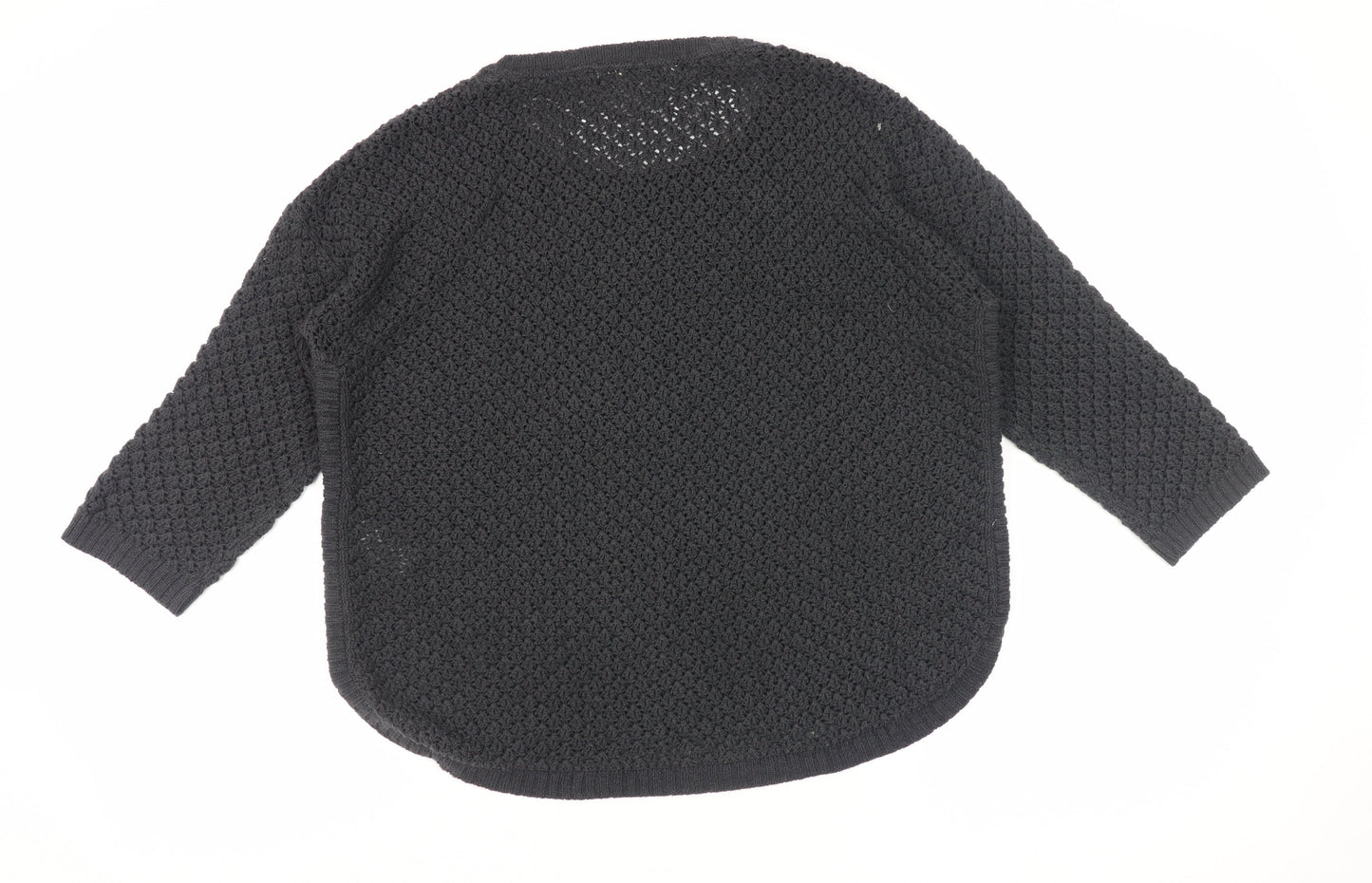 FatFace Women Black Size 12 Knit Jumper with 3/4 Sleeve
