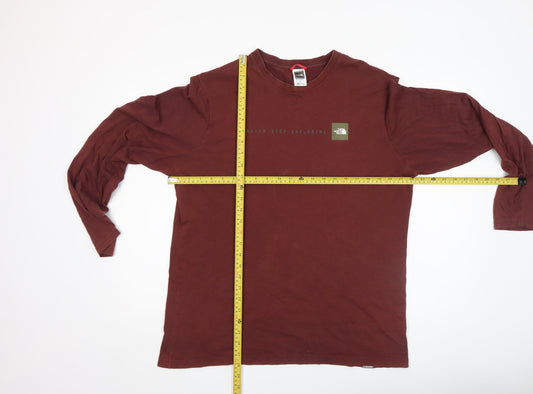 The North Face Men's Brown Long Sleeve Cotton Top Size L