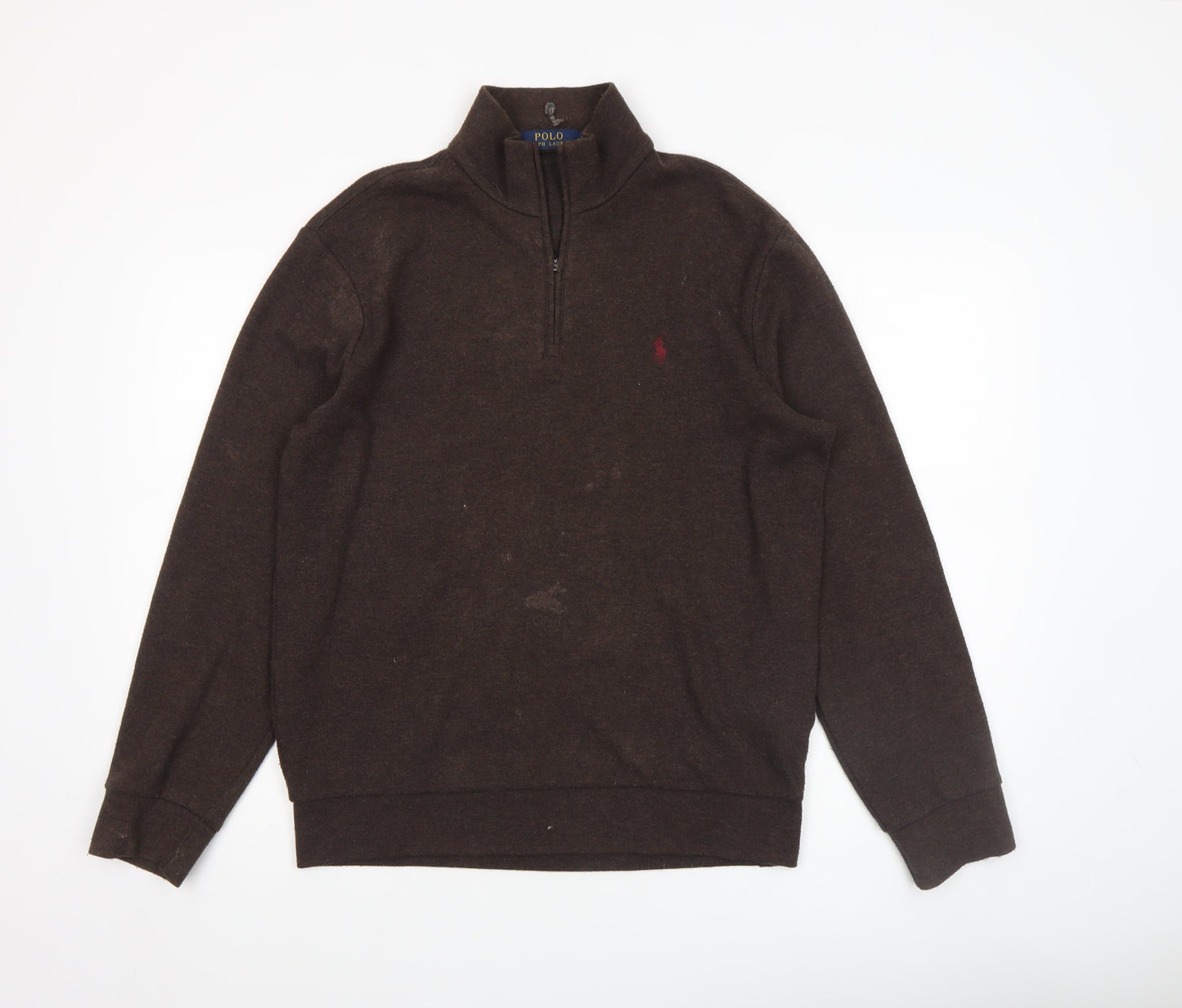 Polo Ralph Lauren Men's Brown 1/2 Zip Mock Neck Sweatshirt Size S