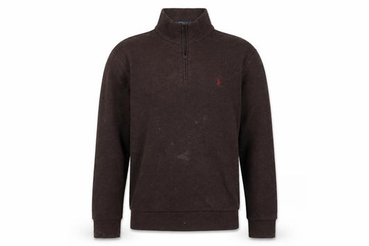 Polo Ralph Lauren Men's Brown 1/2 Zip Mock Neck Sweatshirt Size S