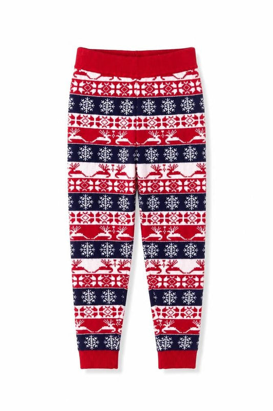 Jeff & Co Girls Multicoloured Fair Isle Christmas Lounge Pants Size 10-12